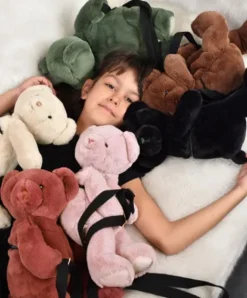 Doudou et Compagnie Sac bandouliere - Ours en peluche terracotta - 30 cm