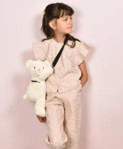 Doudou et Compagnie Sac bandouliere - Ours en peluche beige - 30 cm