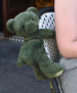 Doudou et Compagnie Sac bandouliere - Ours en peluche Vert Kaki - 30 cm