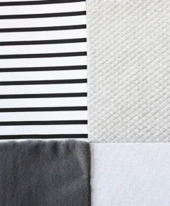 Doudou et Compagnie Tapis de jeu Bébé - Gris / blanc - 100 X 100 cm