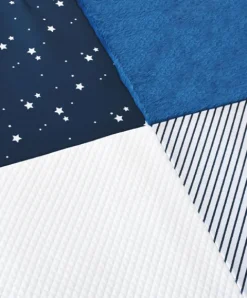 Doudou et Compagnie Tapis d'éveil Bébé - Bleu marine/ Blanc - 100 X 100 cm