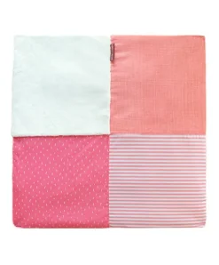 Doudou et Compagnie Tapis d'éveil Bébé - Corail / Blanc - 100 X 100 cm