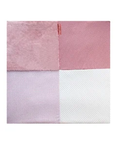 Doudou et Compagnie Tapis d'éveil Bébé - Vieux rosel / Blanc - 100 X 100 cm