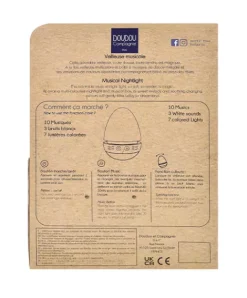 Doudou et Compagnie Veilleuse bebe musicale Culbuto verte - 16 cm