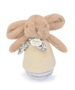 Doudou et Compagnie Veilleuse bebe musicale Culbuto marron - 16 cm