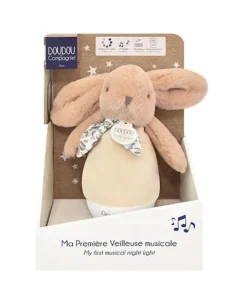 Doudou et Compagnie Veilleuse bebe musicale Culbuto marron - 16 cm