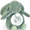 Doudou et Compagnie Veilleuse Lapin Musicale Projection mur avec chansons Douces - Vert