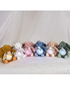 Doudou et Compagnie Veilleuse Lapin Musicale Projection mur avec chansons Douces - Vert