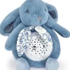 Doudou et Compagnie Veilleuse Lapin Musicale Projection mur avec chansons Douces - Bleu