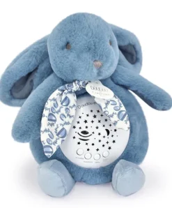 Doudou et Compagnie Veilleuse Lapin Musicale Projection mur avec chansons Douces - Bleu
