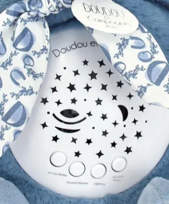 Doudou et Compagnie Veilleuse Lapin Musicale Projection mur avec chansons Douces - Bleu