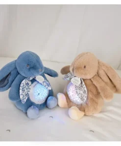 Doudou et Compagnie Veilleuse Lapin Musicale Projection mur avec chansons Douces - Bleu