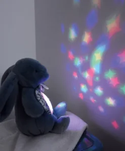 Doudou et Compagnie Veilleuse Lapin Musicale Projection mur avec chansons Douces - Bleu