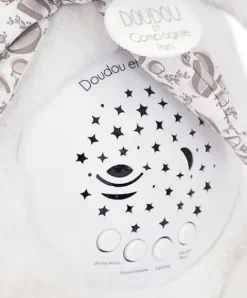 Doudou et Compagnie Veilleuse Lapin Musicale Projection mur avec chansons Douces - Blanc