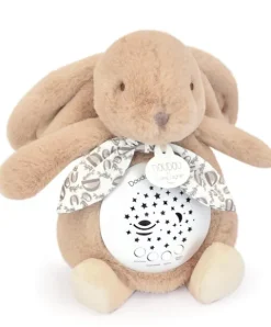 Doudou et Compagnie Veilleuse Lapin Musicale Projection mur et chansons Douces - Beige