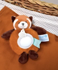 Doudou et Compagnie Veilleuse peluche panda roux - 15 cm - Unicef